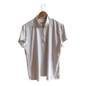 Bette & Court White Short Sleeve 1/4 Zip Golf Polo Womens Size XXL Activewear